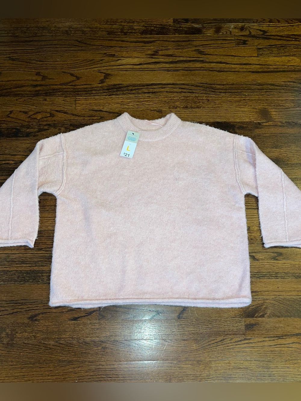 Primark Cozy Fluffy Light Pink Crewneck Sweater -